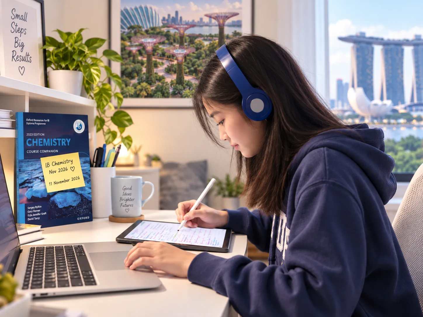 Singapore IB Chemistry student revising for the November 2026 IB Chemistry exam on 11 November 2026